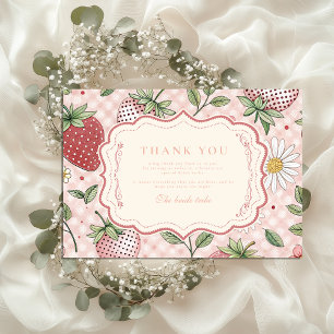 Romantic Garden Berry Bridal Shower Thank You Card