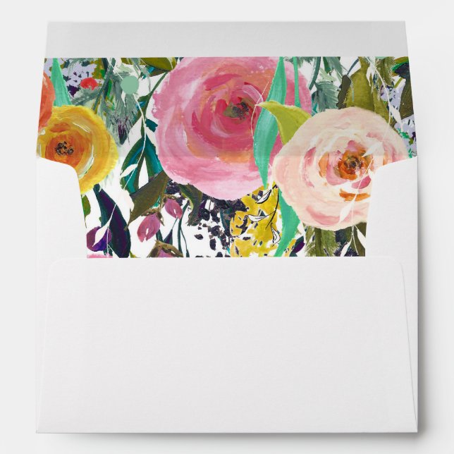 Romantic Garden Colourful Flowers Envelopes (Back (Bottom))