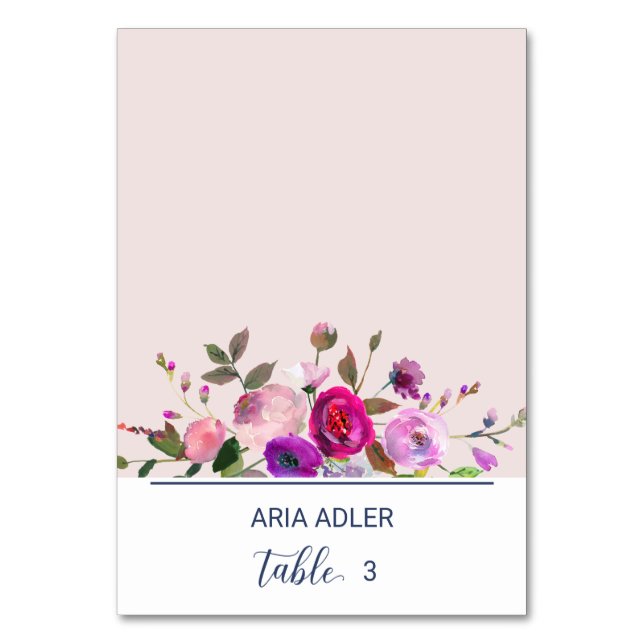 Romantic Garden Escort Place Cards (Front)