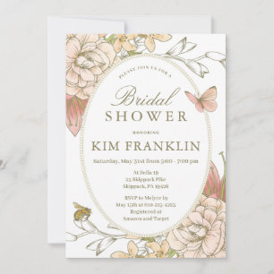 Romantic Garden Floral Bridal or Baby Shower Invi Invitation