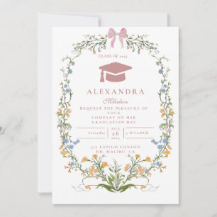 Romantic Garden Floral Graduation Invitation