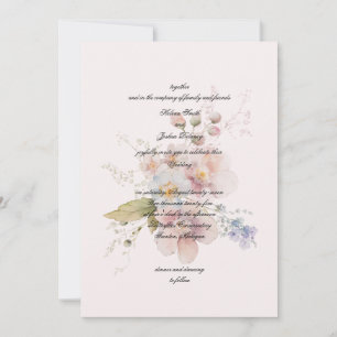 Romantic Garden Floral Wedding Design Invitation