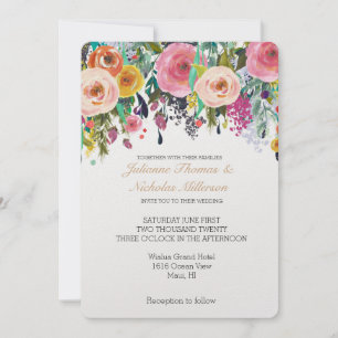 Romantic Garden Floral Wedding Invitation