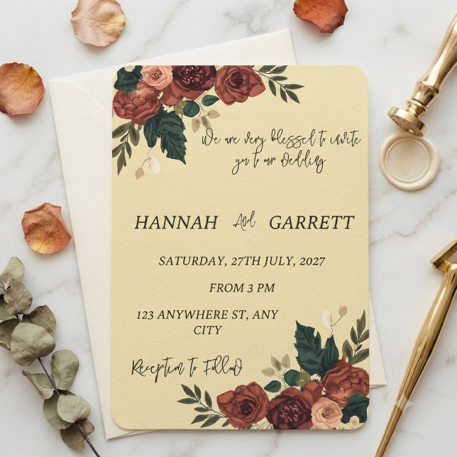 Romantic Garden Floral Wedding  Invitation (Creator Uploaded)
