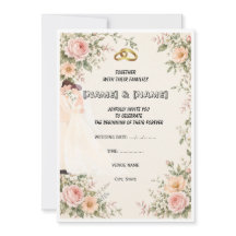 Romantic Garden Floral Wedding Invitation