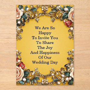 🌸 Romantic Garden Floral Wedding Layout 🌸 Acrylic Invitations