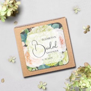 Romantic Garden Flowers Bridal Shower Square Sticker