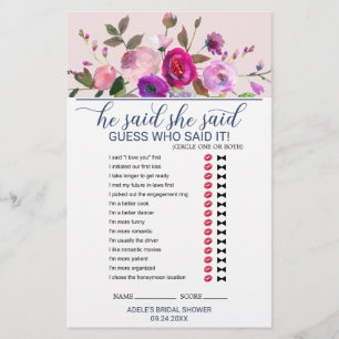 Romantic Garden He Said She Said Game