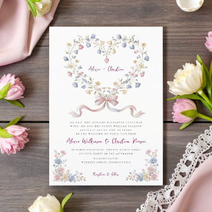 Romantic Garden Heart Wedding invitation