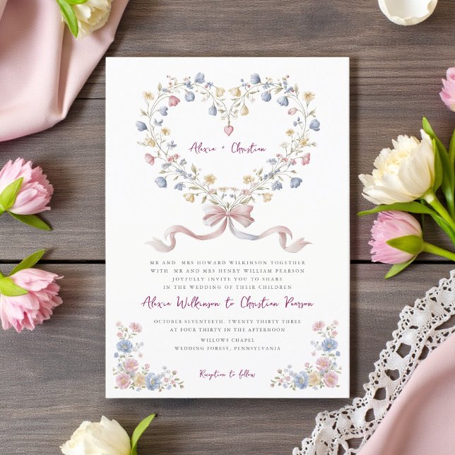 Romantic Garden Heart Wedding invitation (Creator Uploaded)
