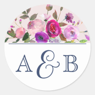 Romantic Garden Monogram Wedding Envelope Seals