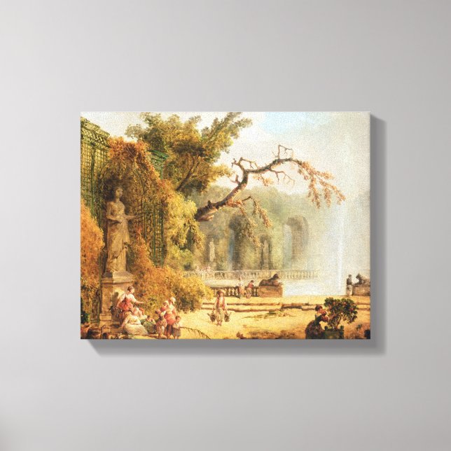 Romantic garden scene canvas print (Front)