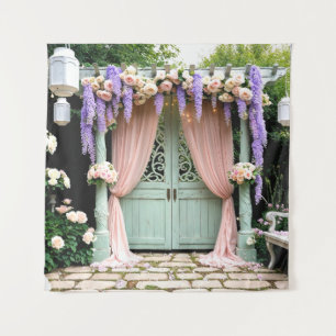 Romantic Garden Wedding Backdrop Tapestry