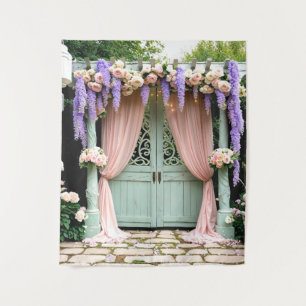 Romantic Garden Wedding Backdrop Tapestry