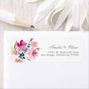 Romantic Garden wedding couple Return Addres