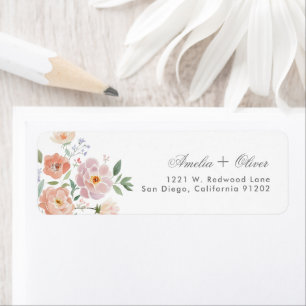 Romantic Garden wedding couple Return Addres