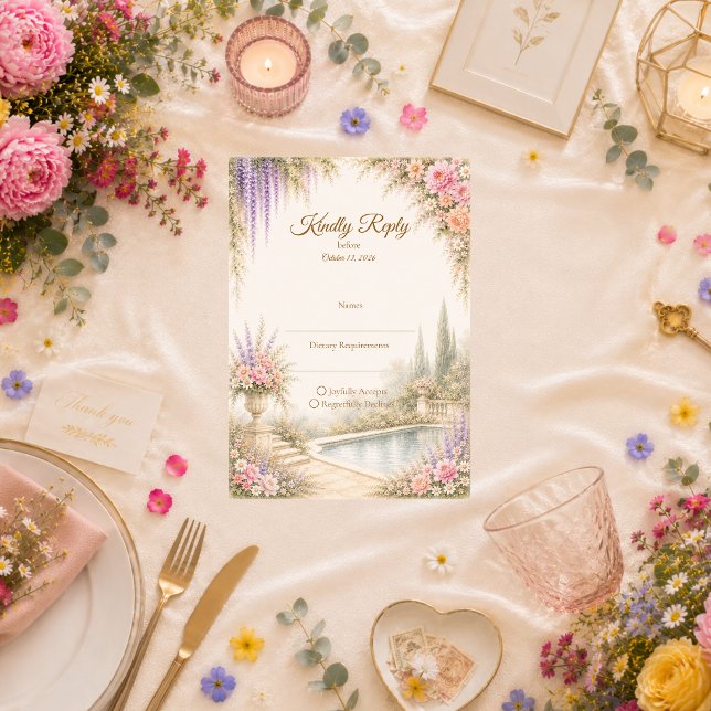 Romantic Garden Wedding RSVP Card (Creator Uploaded)