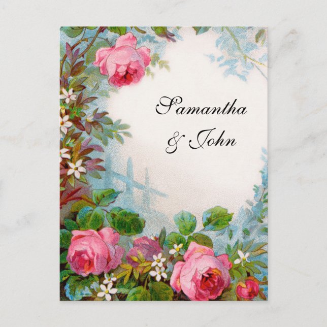 Romantic Garden Wedding Save the Date Announcement Postcard (Front)