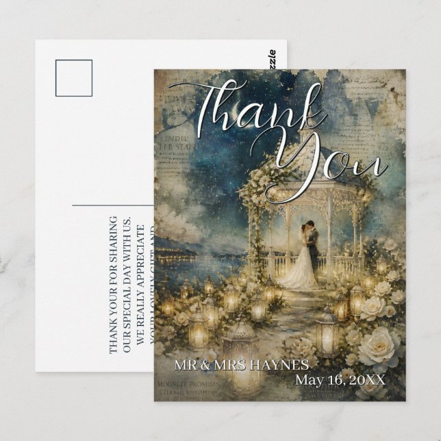 Romantic Garden Wedding Thank You Cards (Front/Back)