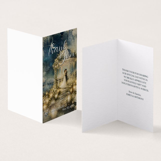 Romantic Garden Wedding Thank You Cards (Inside and Outside)