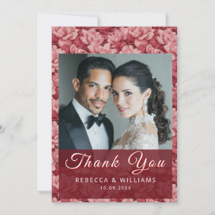 Romantic Gardenias Aesthetic Greenery Wedding Thank You Card