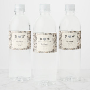 Romantic Gardenias Aesthetic Vintage Wedding Water Bottle Label