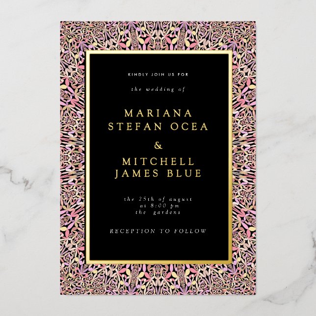 Romantic Geometric Mandala soft Pink Black (Front)