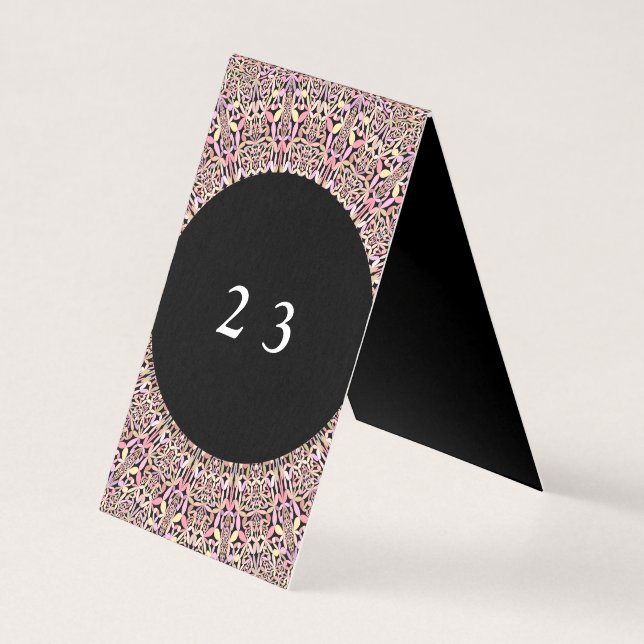 Romantic Geometric Mandala soft Pink Black  (Front)
