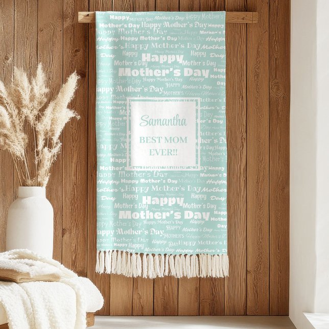 Romantic Gift for Mom Soft Green Script Blanket (Romantic Gift for Mom Soft Green Script Blanket)