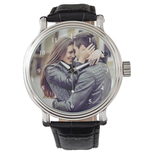 Romantic Gift | Your Personal Photo with Numbers Watch (Front)