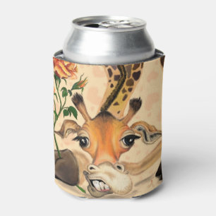 Romantic Giraffe - Gentleman - Add Your Text /Name Can Cooler