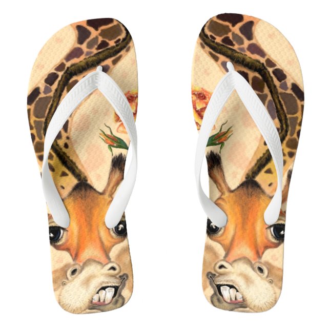 Romantic Giraffe - Gentleman - Funny - Jandals (Footbed)