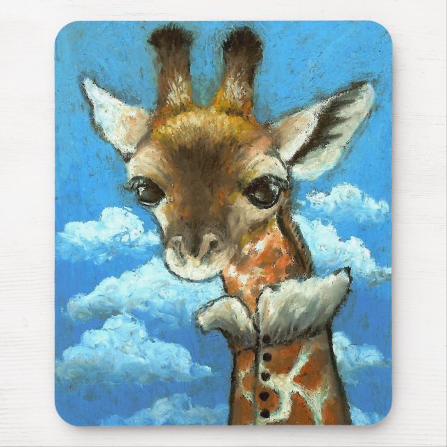 Romantic giraffe mouse pad (Front)