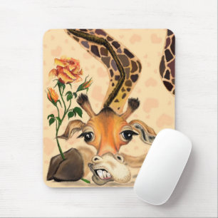 Romantic Giraffe Mouse Pad Gentleman Playful