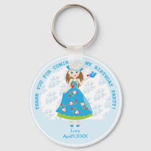 Romantic girl birthday party key ring