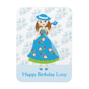 Romantic girl birthday party magnet