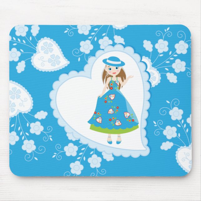 Romantic girl birthday party mouse pad (Front)