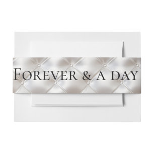Romantic Glam White Faux Leather Wedding Invitation Belly Band