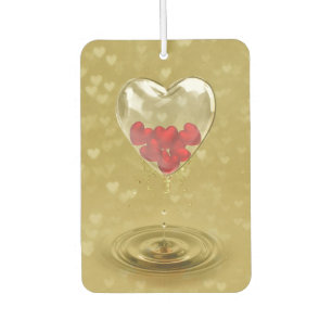 Romantic Glass Heart Design Car Air Freshener