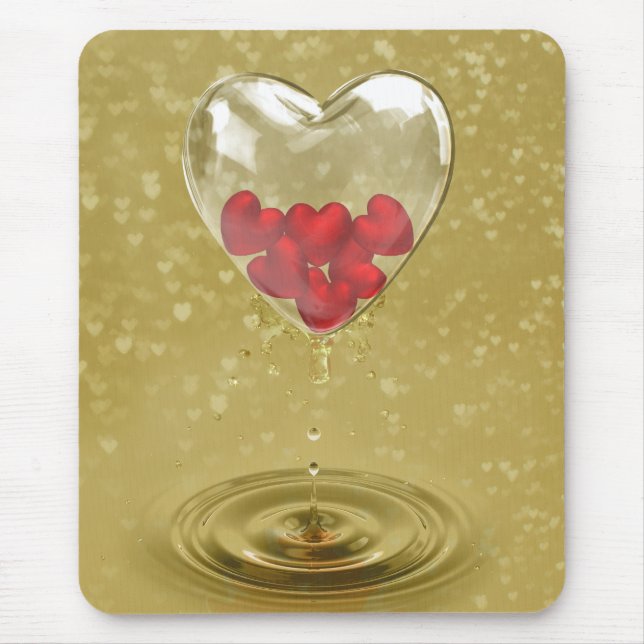Romantic Glass Heart Design Mouse Pad (Front)