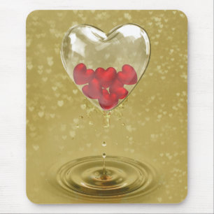 Romantic Glass Heart Design - Mousepad