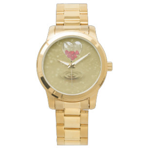 Romantic Glass Heart Design Watch