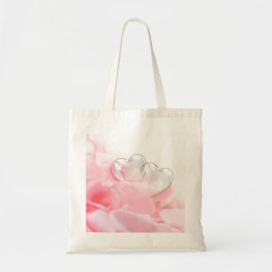 Romantic Glass Hearts Rose Petals Tote Bag