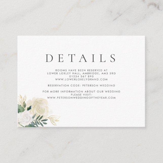 Romantic Glitter Rose Enclosure Card (Front)