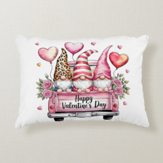 Romantic Gnomes in Pink Pickup- Valentin Decorative Cushion