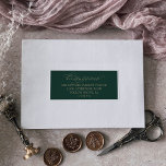 Romantic Gold and Green Guest Address Labels<br><div class="desc">These romantic gold and green wedding guest address labels are perfect for a simple wedding. The modern classic design features fancy swirls and whimsical flourishes with gorgeous elegant hand lettered faux champagne gold foil typography on a dark emerald green background. Customise each label with the name and address of your...</div>