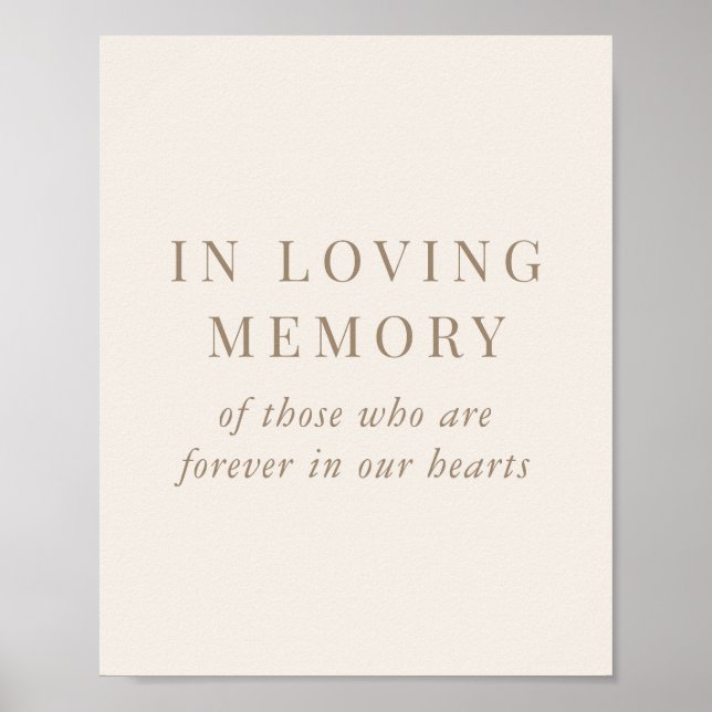 Romantic Gold and Ivory Wedding In Loving Memory Poster (Front)