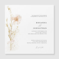 Romantic Gold & Blush Pressed Flowers Wedding
