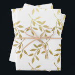 Romantic Gold Botanical Leaf Wedding Wrapping Paper Sheet<br><div class="desc">Elegant wedding gift-giving in a faux gold botanical leaf pattern makes an awesome presentation.  Ideal for newlyweds,  bridal showers,  wedding showers,  new homes,  engagement showers,  and more.</div>