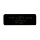 Romantic Gold Calligraphy Black Return Address